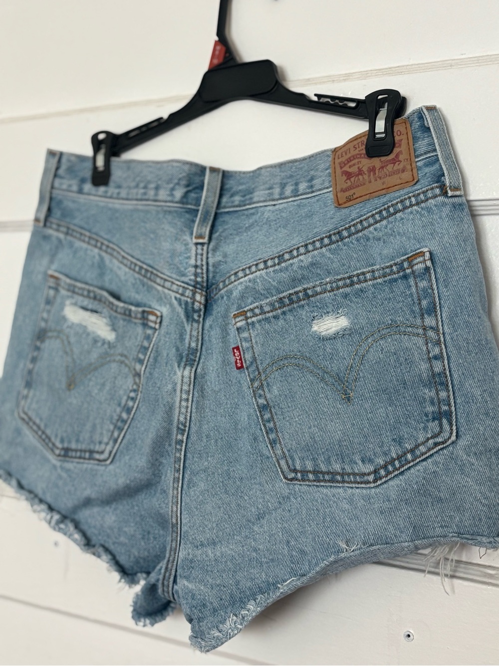 Levi's Light Blue High-Rise Cutoff Denim Shorts